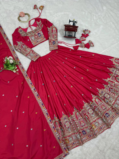 Taj-Maroon Trendy Sequence & Thread Work Maroon Lehenga Choli