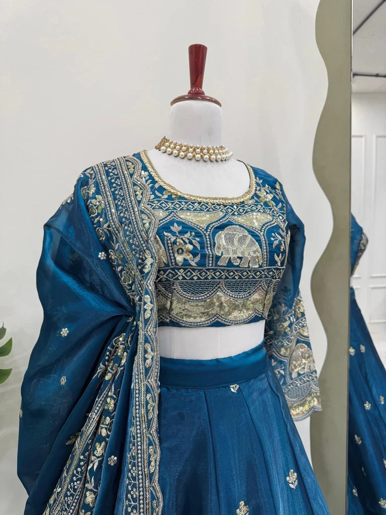 Zimi-Rama Color Chinon Silk Thread With Sequence Work Designer Lehenga Choli