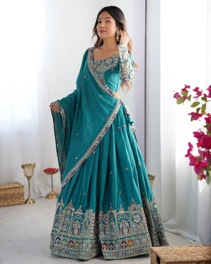 Taj-Rama Traditional Sequence & Embroidery Work Lehenga