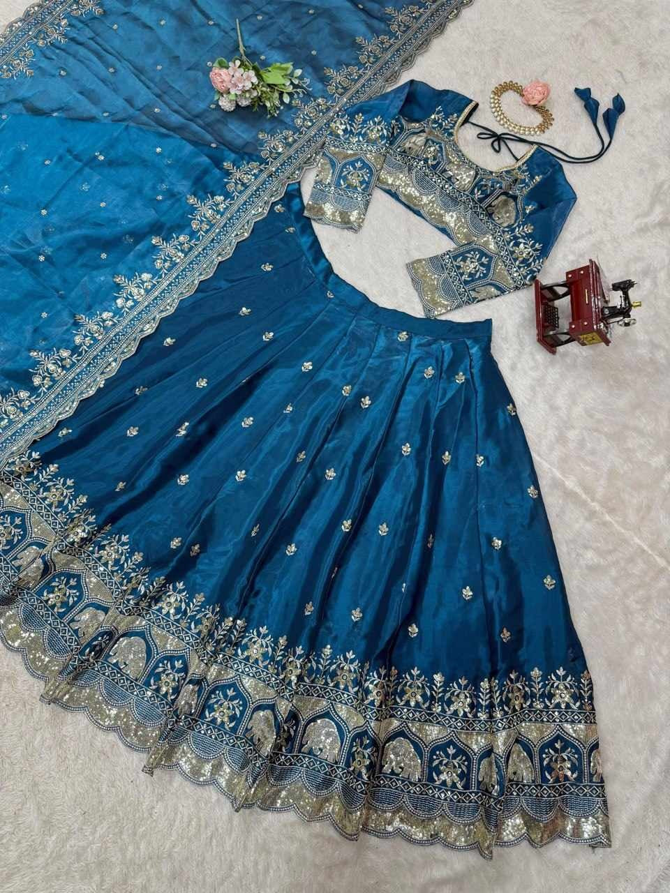 Zimi-Rama Color Chinon Silk Thread With Sequence Work Designer Lehenga Choli