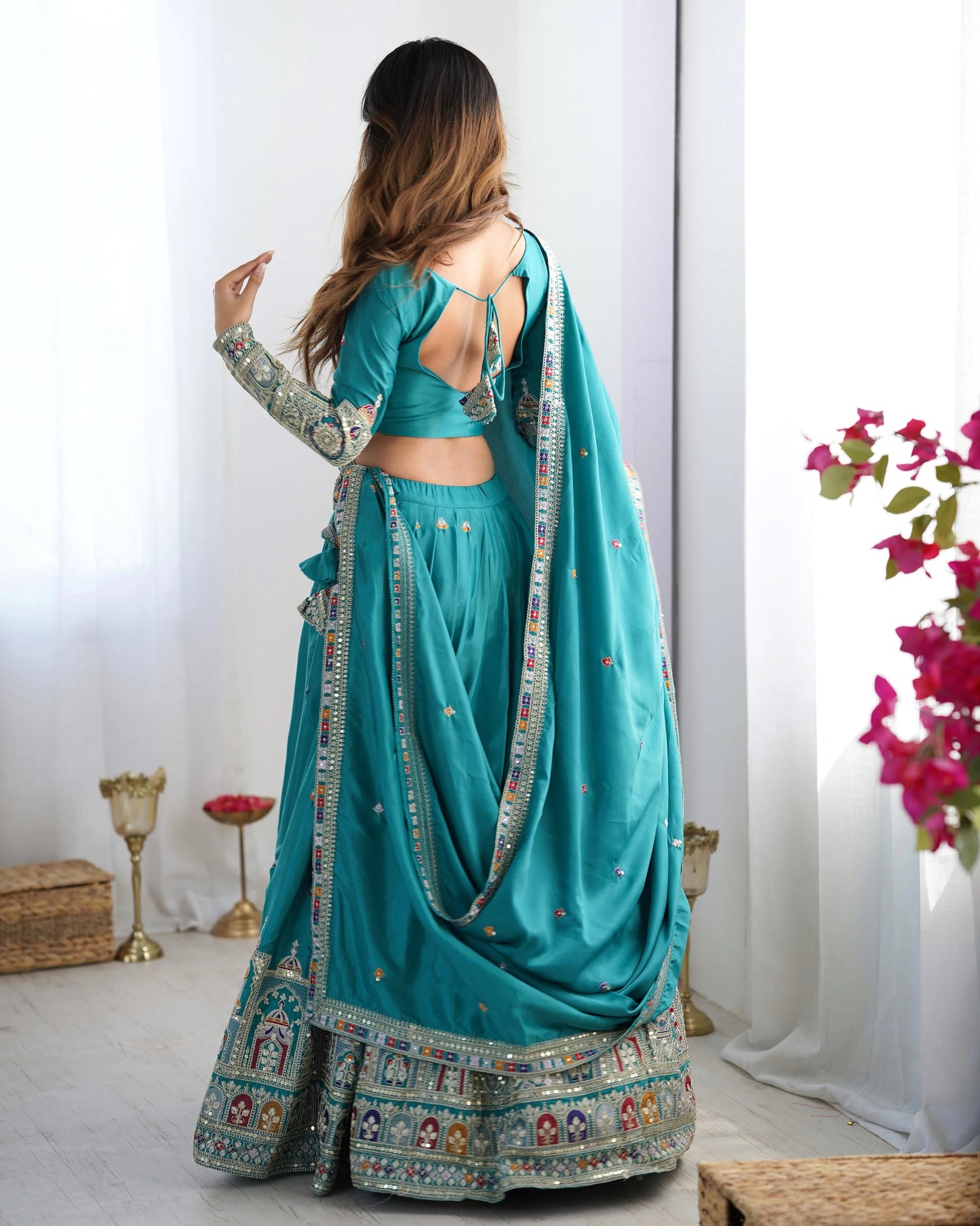 Taj-Rama Traditional Sequence & Embroidery Work Lehenga