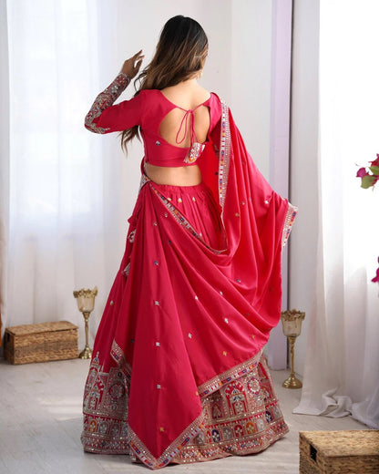 Taj-Maroon Trendy Sequence & Thread Work Maroon Lehenga Choli