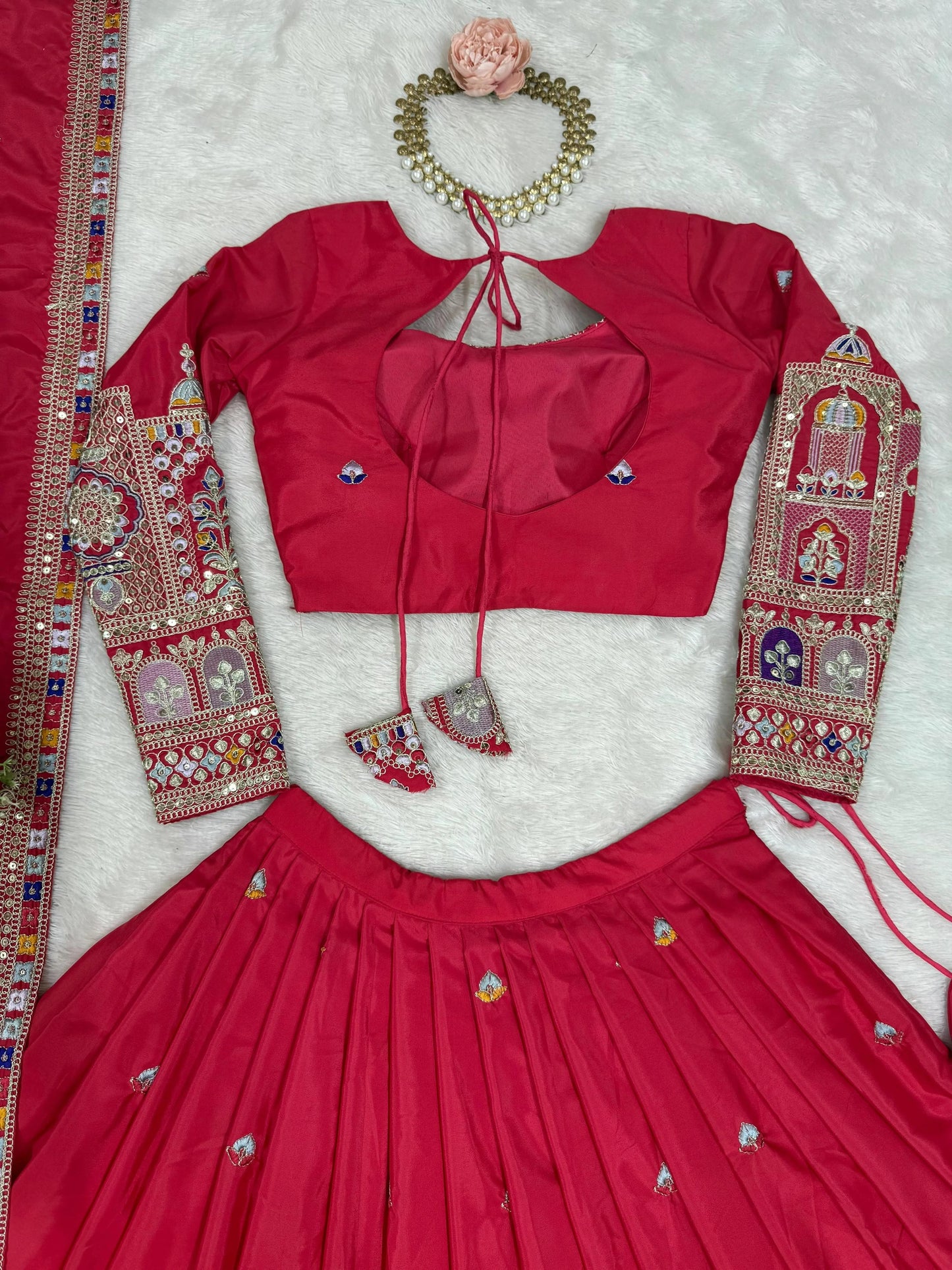 Taj-Maroon Trendy Sequence & Thread Work Maroon Lehenga Choli