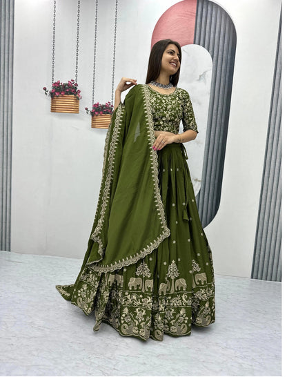 Hathi-Green-Lehenga