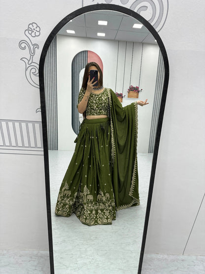 Hathi-Green-Lehenga