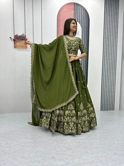 Hathi-Green-Lehenga