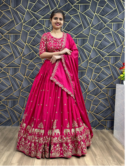 Hathi-Pink-Lehenga