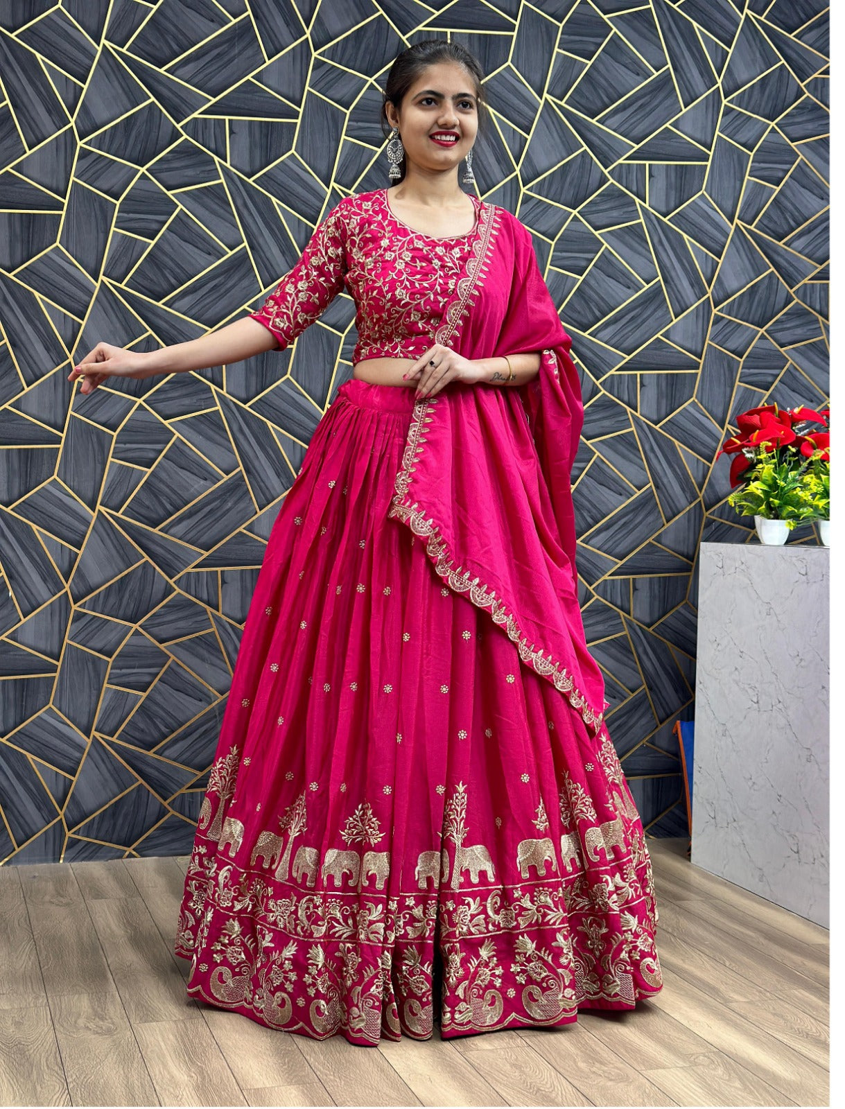 Hathi-Pink-Lehenga