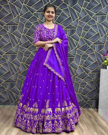 Hathi-Purple-Lehenga